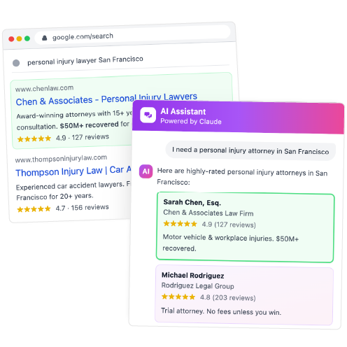Google and AI search results