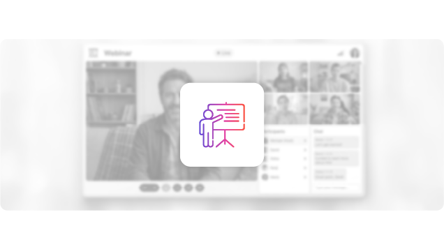 Icon with an online webinar background