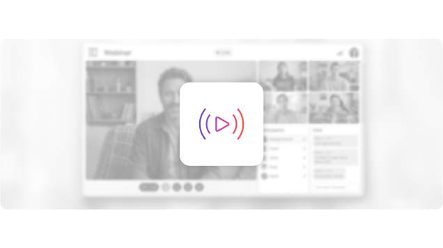 Icon with an online webinar background