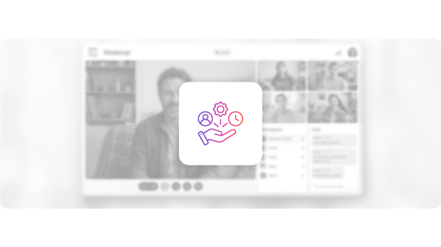 Icon with an online webinar background