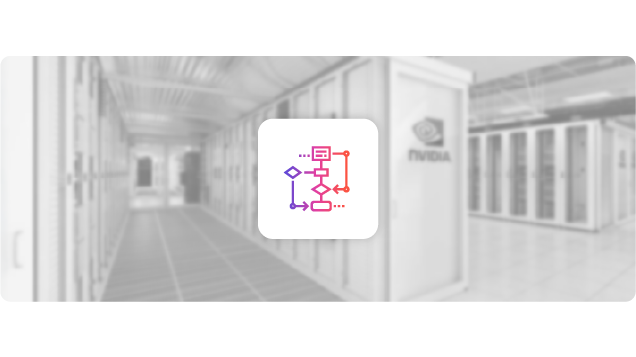 Icon with an AI center background