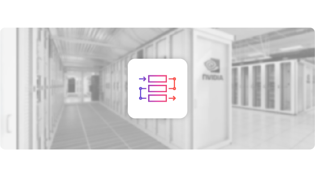 Icon with an AI center background
