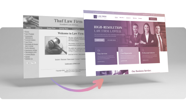 Old vs new website comparison