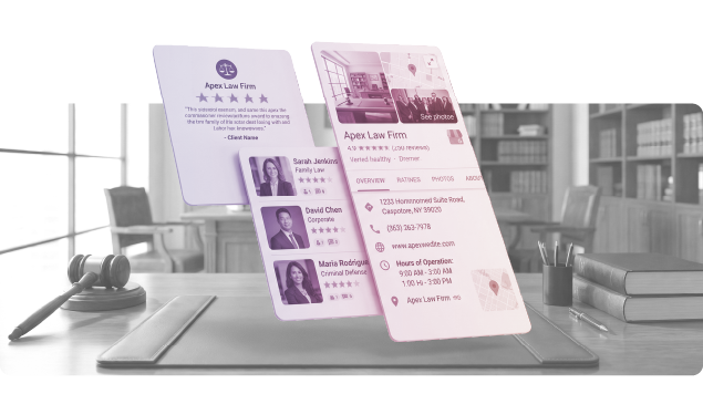 3 online profiles of a law firm