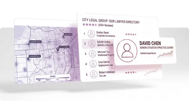 Screens with information about ideal client profile