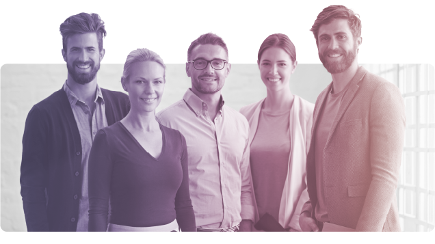 A group of 5 smiling people