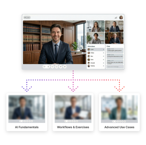 A virtual training session screen