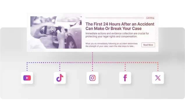 A law firm article repurposed and distributed to YouTube, TikTok, Instagram, Facebook and X