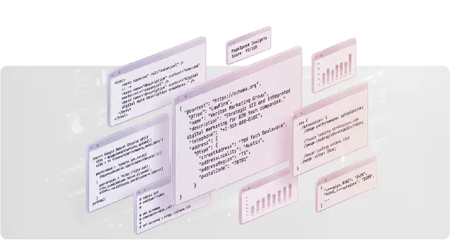 Structured data and schema code snippets that describe a law firm to search engines and AI assistants