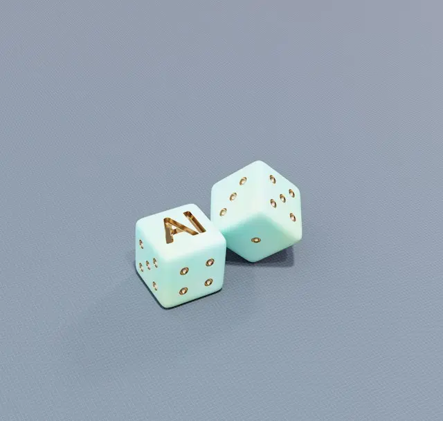 Two dice with AI showing on one side